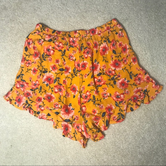 Tilly's Flower Shorts Orange - Picture 5 of 6